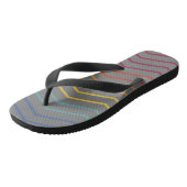 Moderne farbenfrohe Zigzag Muster Flip Flops Badesandalen (Schrägansicht)