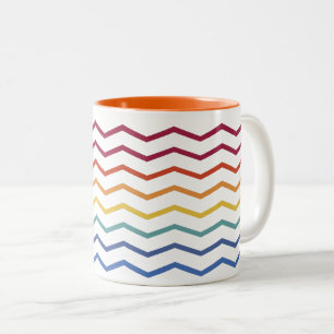Moderne farbenfrohe Zigzag-Muster Zwei-Tone-Tasse Zweifarbige Tasse