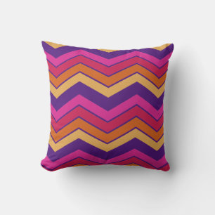 Moderne farbenfrohe Zigzag Zickzack Muster Girl Kissen
