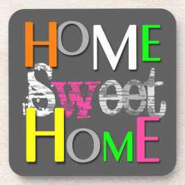 Moderne, farbenfrohe Zuhause Sweet Zuhause Getränkeuntersetzer