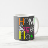 Moderne, farbenfrohe Zuhause Sweet Zuhause Kaffeetasse (VorderseiteRechts)