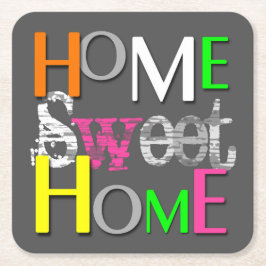 Moderne, farbenfrohe Zuhause Sweet Zuhause Rechteckiger Pappuntersetzer