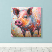 Moderne Farbenspiel-Kunst Leinwanddruck (Insitu (Holzboden))