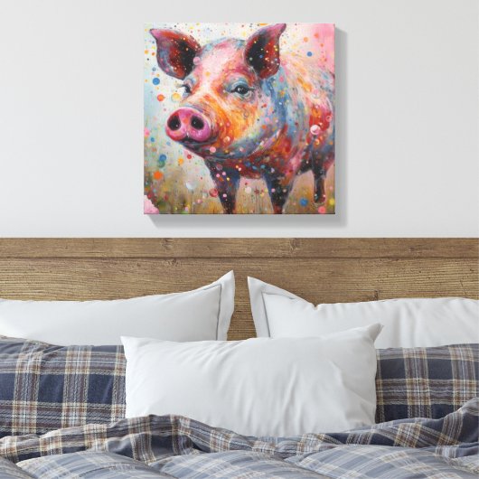 Moderne Farbenspiel-Kunst Leinwanddruck (Insitu (Schlafzimmer))