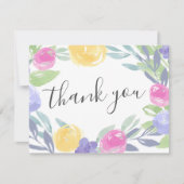 Moderne Farbflora Vielen Dank Dankeskarte (Vorderseite)