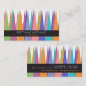 Moderne Farbhohe Dreieck-Profil-Visitenkarte Visitenkarte (Vorne/Hinten)