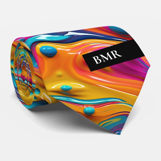 Moderne farbige, benutzerdefinierte Monogramm Krawatte (Gerollt)