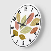Moderne farbige Blätter Große Wanduhr (Winkel)