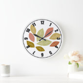 Moderne farbige Blätter Große Wanduhr (Zuhause)