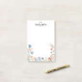 Moderne farbige Blume Wasserfarbe Nachhinweise Post-it Klebezettel (Auf Schreibtisch)