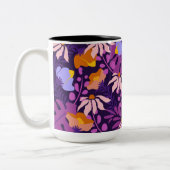Moderne farbige Blume Zweifarbige Tasse (Links)