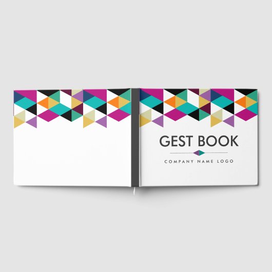 Moderne farbige Dreiecke-Grenze Gästebuch (Voll)
