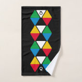 Moderne Farbige Dreiecke Monogramm Badhandtuch Set (Handtuch)