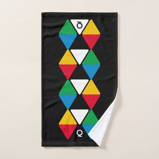 Moderne Farbige Dreiecke Monogramm Badhandtuch Set (Handtuch)