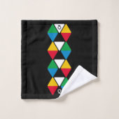 Moderne Farbige Dreiecke Monogramm Badhandtuch Set (Waschlappen)