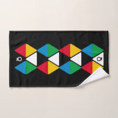 Moderne Farbige Dreiecke Monogramm Badhandtuch Set (Handtuch)