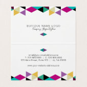 Moderne, farbige Dreiecke Visitenkarten (Innenseite Aufgefaltet)