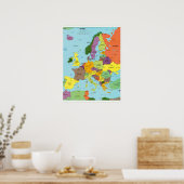 Moderne Farbige Europakarte Poster (Küche)