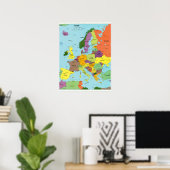 Moderne Farbige Europakarte Poster (Heimbüro)