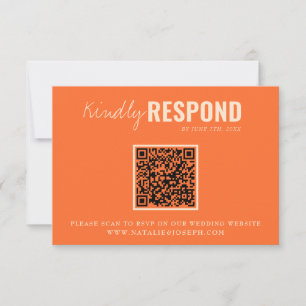 Moderne farbige Fun QR Code Whimsical Wedding RSVP Karte