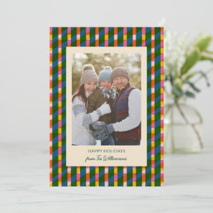 Moderne Farbige Geometrische Familien-Weihnachtsfo Feiertagskarte