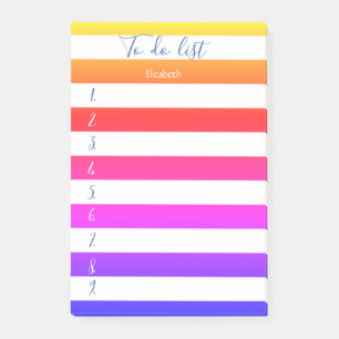 Moderne farbige gestreifte To-Do-Liste Post-it Klebezettel