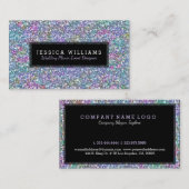 Moderne farbige Glitzer Textur Print Back Accent Visitenkarte (Vorne/Hinten)