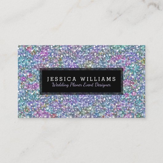 Moderne farbige Glitzer Textur Print Back Accent Visitenkarte (Vorderseite)