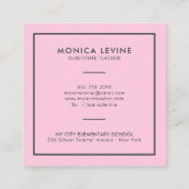 Moderne farbige Gradienten rosa Hallo Typografie Quadratische Visitenkarte (Rückseite)