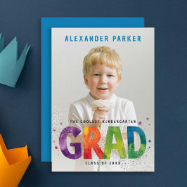 Moderne Farbige Graduate Foto Wasserfarben Typo Ankündigung