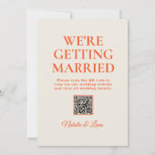 Moderne farbige Handzeichnung Retro QR Code Hochze Einladung (Rückseite)