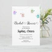 Moderne farbige Hanging Mason Jars Weiße Dusche Einladung (Stehend Vorderseite)