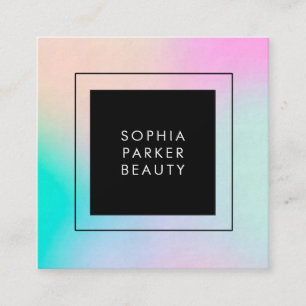 Moderne farbige Holografie  Soziale Medien Quadratische Visitenkarte