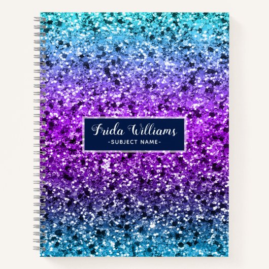 Moderne farbige Imitate Glitzer Pattern Notizbuch (Vorderseite)