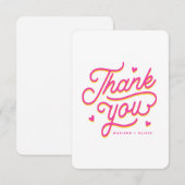 Moderne farbige, mutige Dankbarkeit für Typografie Dankeskarte (Vorne/Hinten)