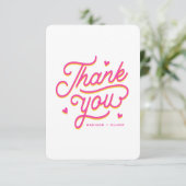 Moderne farbige, mutige Dankbarkeit für Typografie Dankeskarte (Stehend Vorderseite)