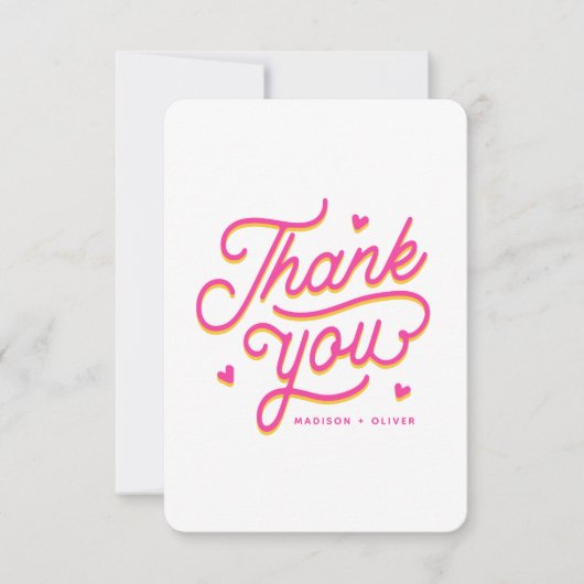 Moderne farbige, mutige Dankbarkeit für Typografie Dankeskarte (Vorderseite)