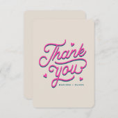 Moderne farbige, mutige Dankbarkeit für Typografie Dankeskarte (Vorne/Hinten)