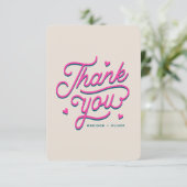 Moderne farbige, mutige Dankbarkeit für Typografie Dankeskarte (Stehend Vorderseite)