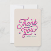 Moderne farbige, mutige Dankbarkeit für Typografie Dankeskarte (Vorderseite)