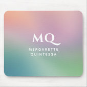 Moderne farbige Pastellfarben und weiße Monogramm- Mousepad (Vorne)