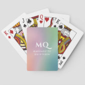 Moderne farbige Pastellfarben und weiße Monogramm- Spielkarten (Rückseite)