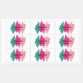 Moderne farbige Pinselstriche Etiketten