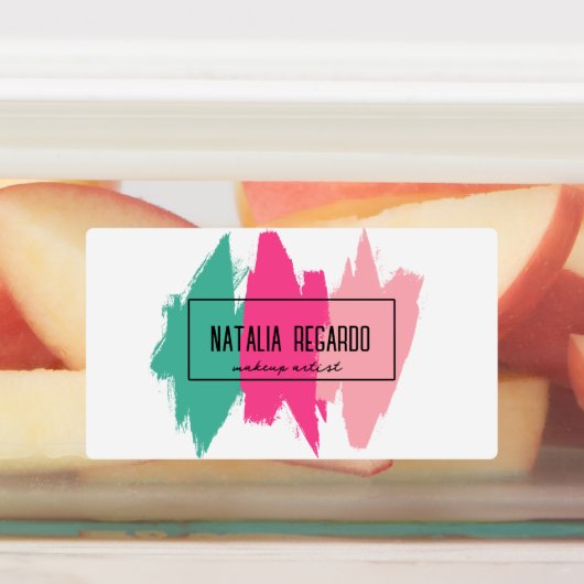 Moderne farbige Pinselstriche Etiketten (Befestigt)