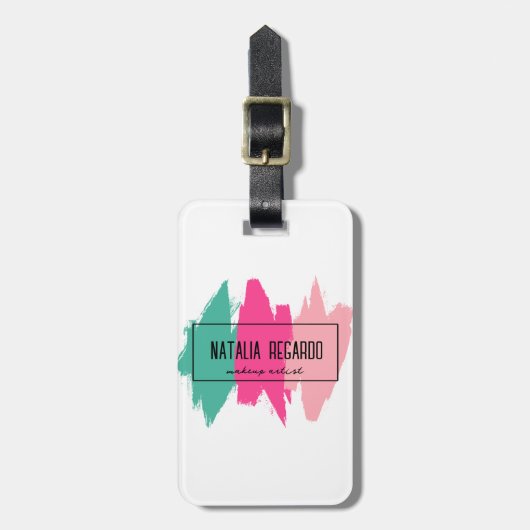 Moderne farbige Pinselstriche Gepäckanhänger (Vorderseite vertikal)