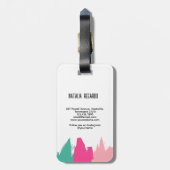 Moderne farbige Pinselstriche Gepäckanhänger (Rückseite vertikal)