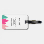 Moderne farbige Pinselstriche Gepäckanhänger (Rückseite horizontal)