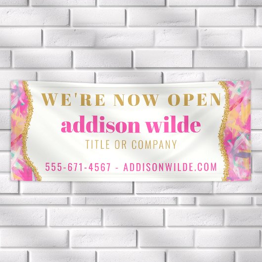 Moderne farbige Pinselstriche Gold Business Banner