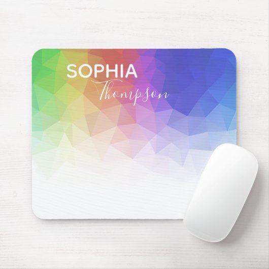 Moderne farbige Regenbogen-Polygonal-Design-Mousep Mousepad (Mit Mouse)