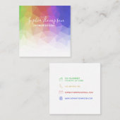 Moderne farbige Regenbogen-Polygonal - Visitenkart Quadratische Visitenkarte (Vorne/Hinten)